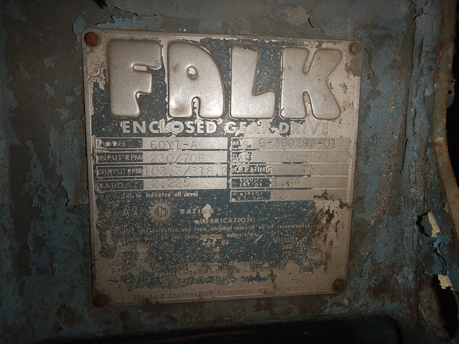 Falk 73 HP Gear Reducers 52372