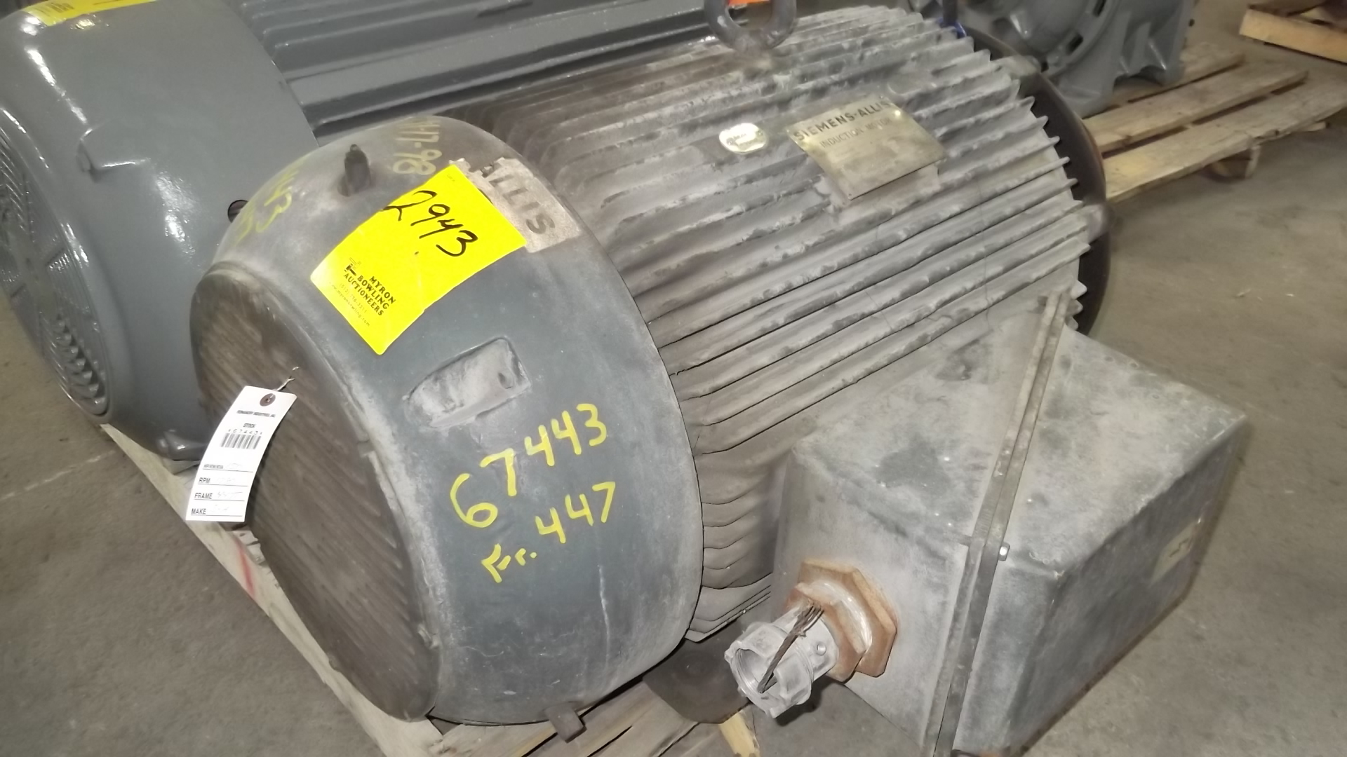 Siemens-Allis 150 HP 1800 RPM 447T Squirrel Cage Motors 67443