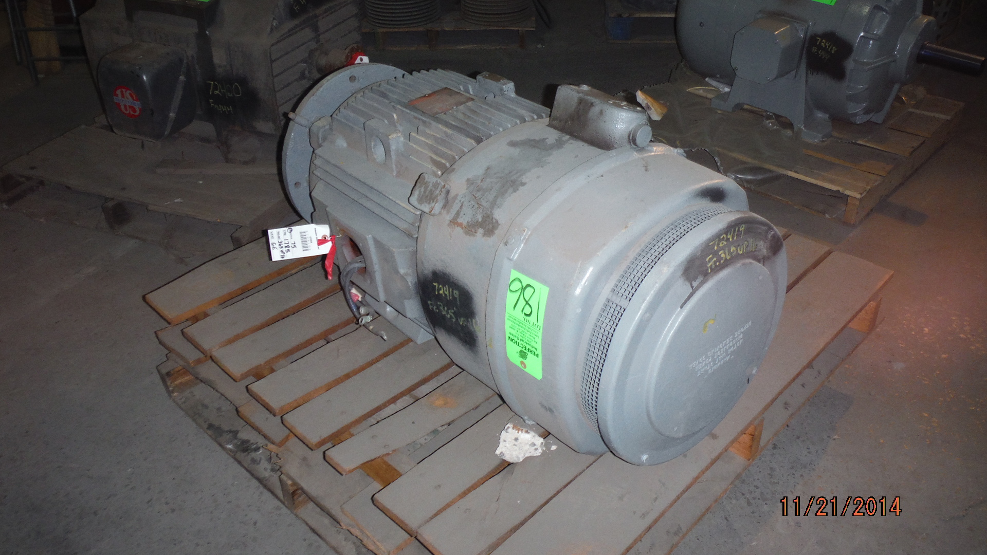 General Electric 75 HP 1785 RPM L365VP16 Vertical Motors 72419