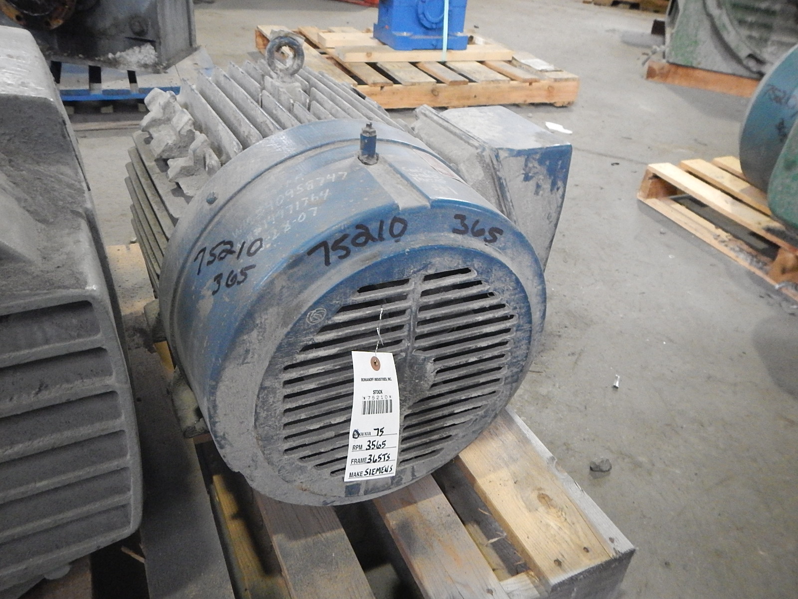 Siemens 75 HP 3600 RPM 365TS Squirrel Cage Motors 75210