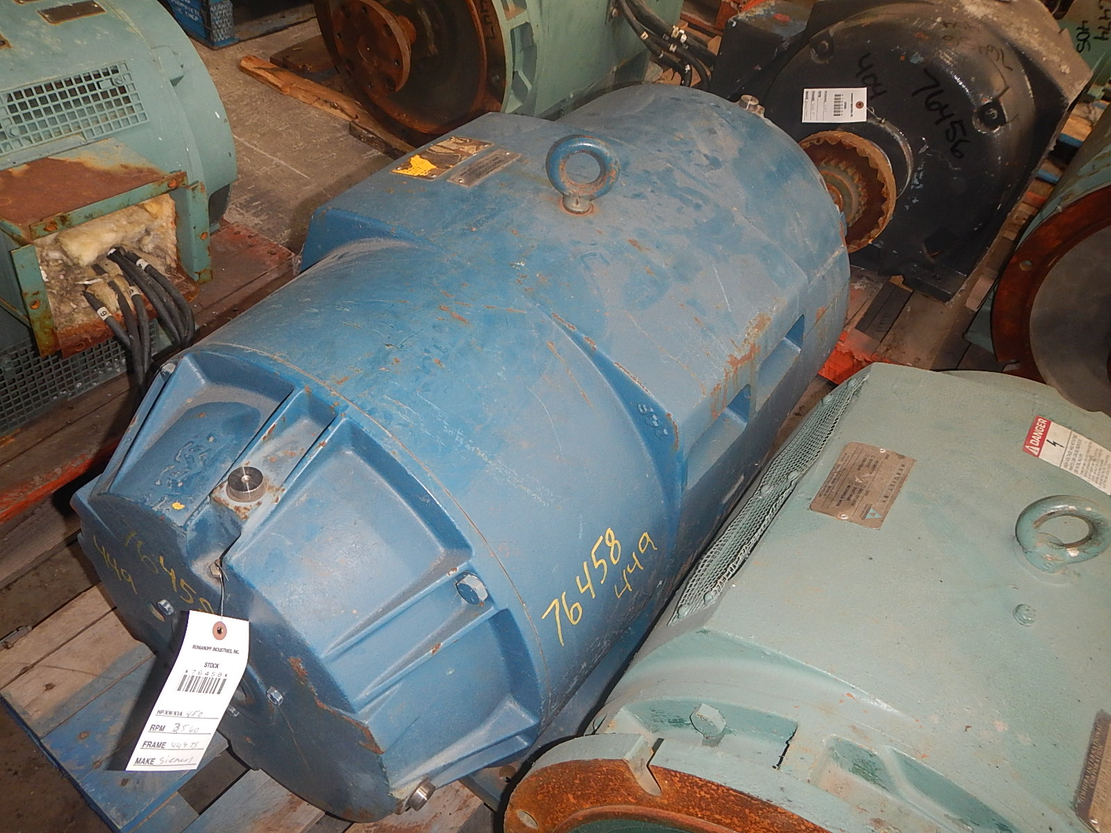 Siemens 450 HP 3600 RPM 449TSZ Squirrel Cage Motors 76458