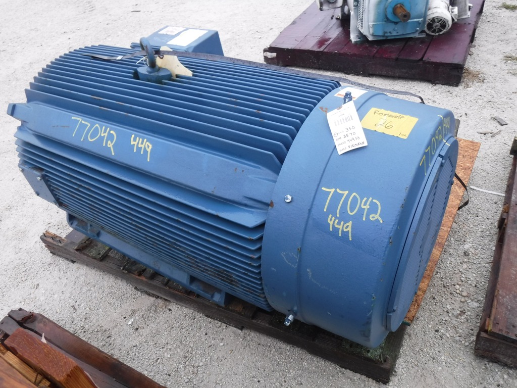 Siemens 350 HP 3600 RPM 449SS Squirrel Cage Motors 77042