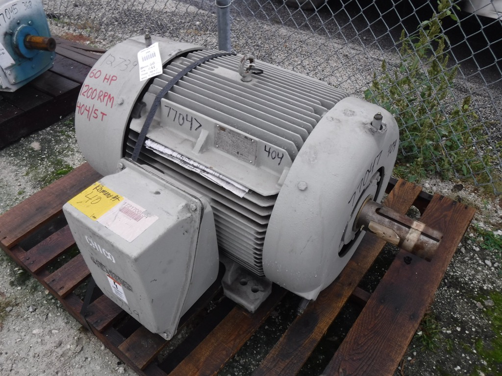 Siemens 60 HP 1200 RPM 404T Squirrel Cage Motors 77047