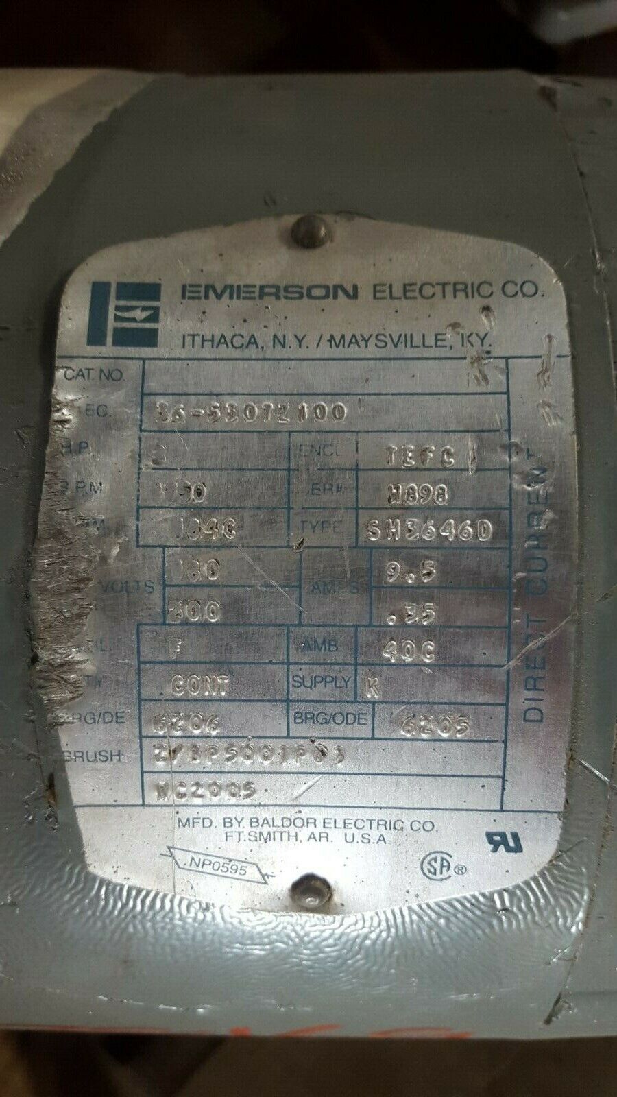 Baldor 2 HP 1750 RPM 184C DC Motors 78169