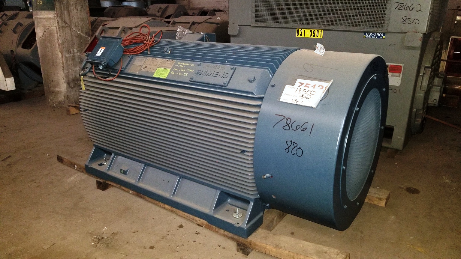 Siemens 750 HP 600 RPM 880Z Squirrel Cage Motors 78661