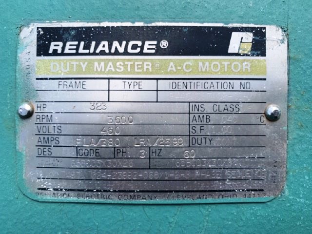 Reliance 300 HP 3600 RPM 447TDZ Squirrel Cage Motors 84652