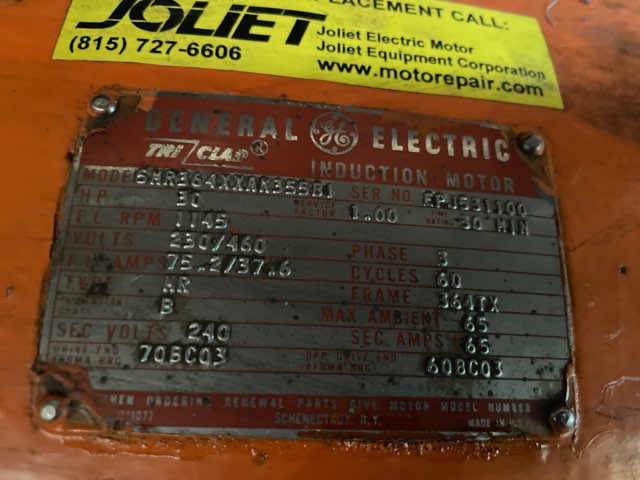 General Electric 30 HP 1145 RPM 364TX Slip Ring Motors 85735
