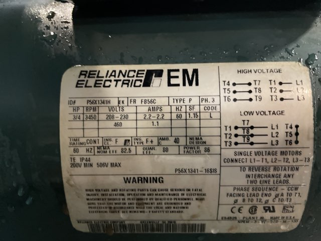 Reliance 50 HP 1750/2100 RPM C2514ATDY DC Motors 86754