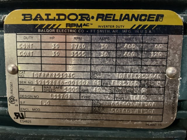 Baldor-Reliance 30 HP 1800 RPM FL2570C Squirrel Cage Motors 86763