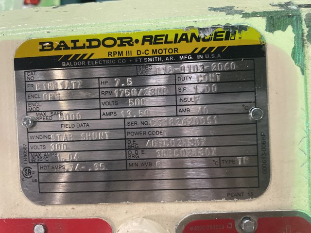 Baldor-Reliance 5 HP 1750/2300 RPM C1811ATZ DC Motors 86817