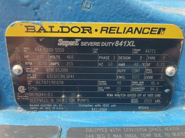 Baldor-Reliance 200 HP 3600 RPM 447TS Squirrel Cage Motors 87235
