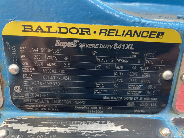 Baldor-Reliance 200 HP 3600 RPM 447TS Squirrel Cage Motors 87237