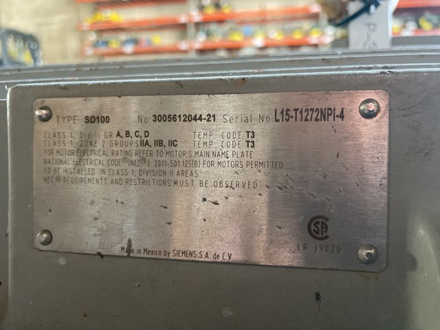 Siemens 125 HP 1200 RPM 445T Squirrel Cage Motors 87319