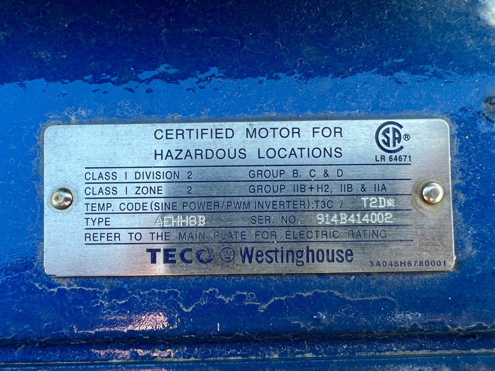 Teco Westinghouse 250 HP 1800 RPM 449T Squirrel Cage Motors 87499
