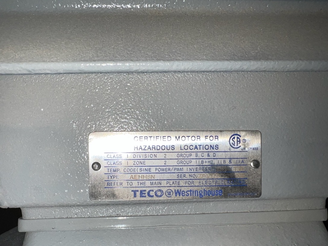 Teco Westinghouse 60 HP 1800 RPM 364T Squirrel Cage Motors 88057