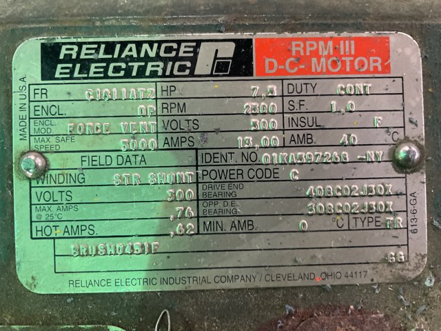 Reliance 5 HP 2500 RPM C1811ATZ DC Motors 88294