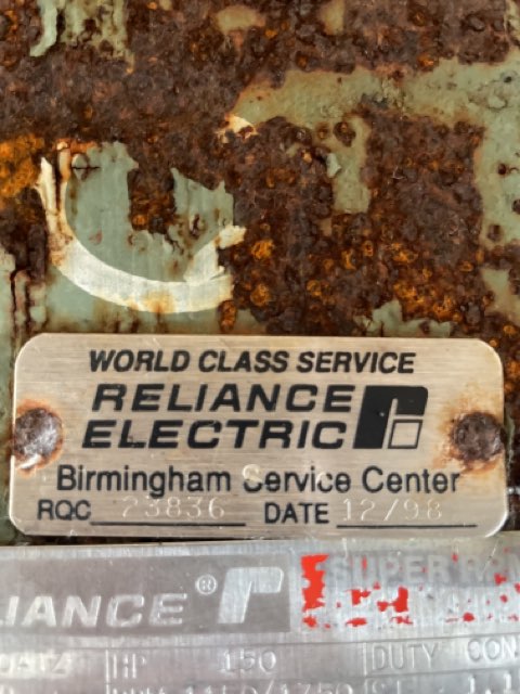 Reliance 150 HP 1150/1750 RPM B4010ATZ DC Motors 89262