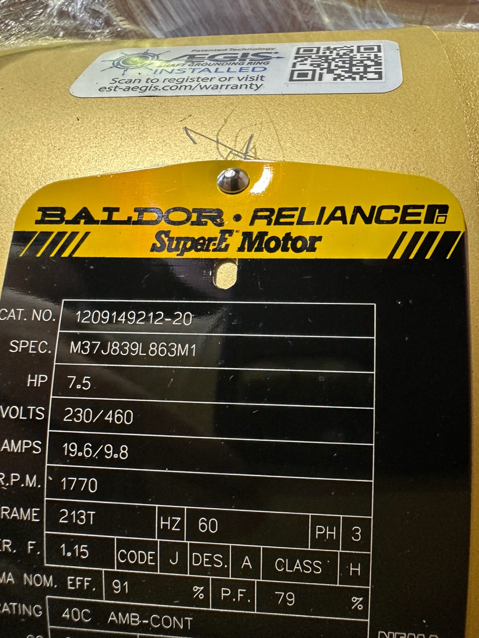 Baldor-Reliance 5 HP 1800 RPM 213T Squirrel Cage Motors 89321