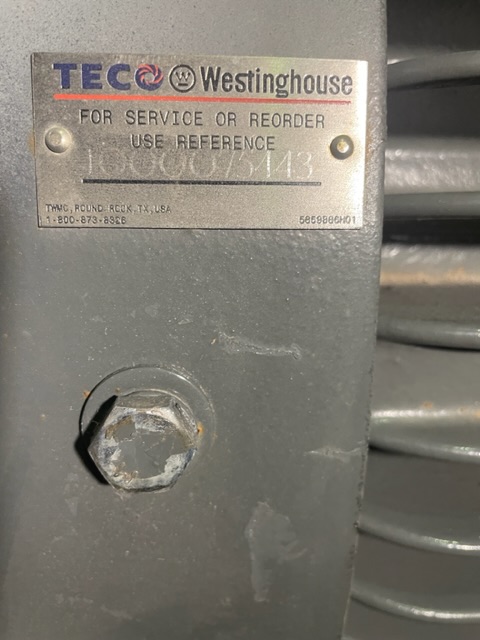 Teco Westinghouse 125 HP 1770 RPM 445T Multi Speed Motors 89461