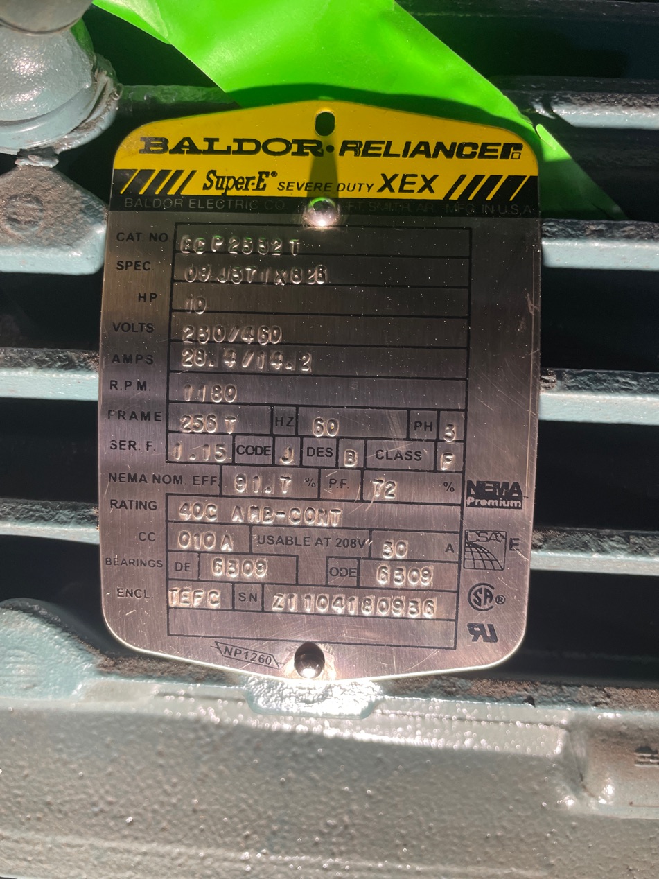 Baldor-Reliance 10 HP 1200 RPM 256T Squirrel Cage Motors 89550