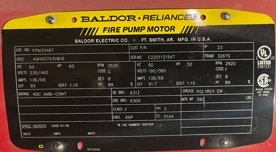 Baldor-Reliance 60 HP 3600 RPM 326TS Squirrel Cage Motors 89700