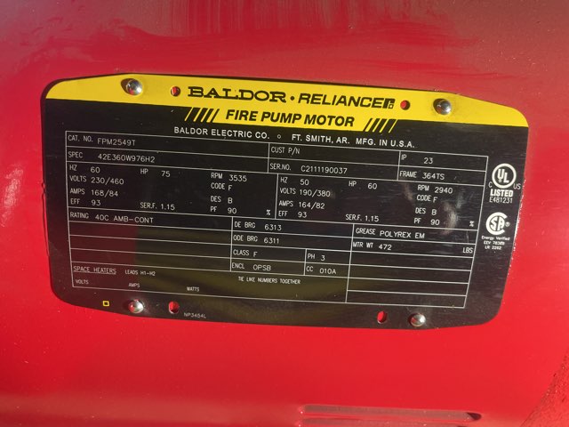 Baldor-Reliance 75 HP 3600 RPM 364TS Squirrel Cage Motors 89805