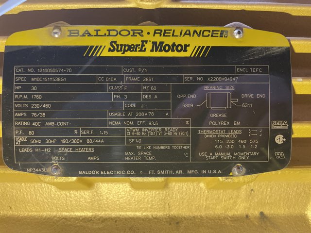 Baldor-Reliance 30 HP 1800 RPM 286T Squirrel Cage Motors 89813