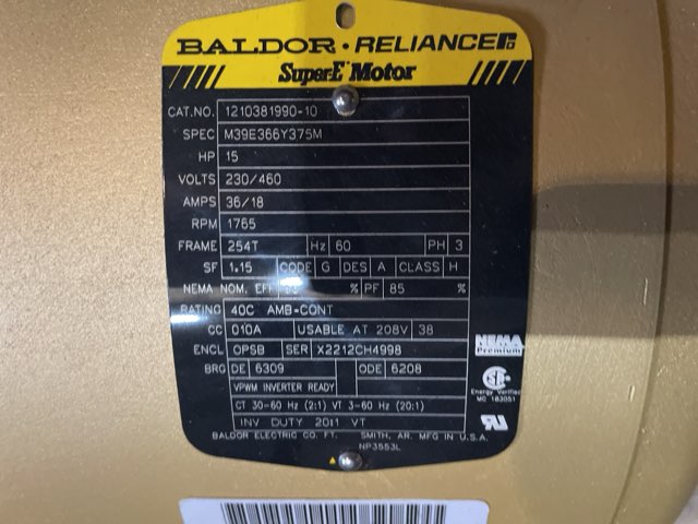 Baldor-Reliance 15 HP 1800 RPM 254T Squirrel Cage Motors 89828