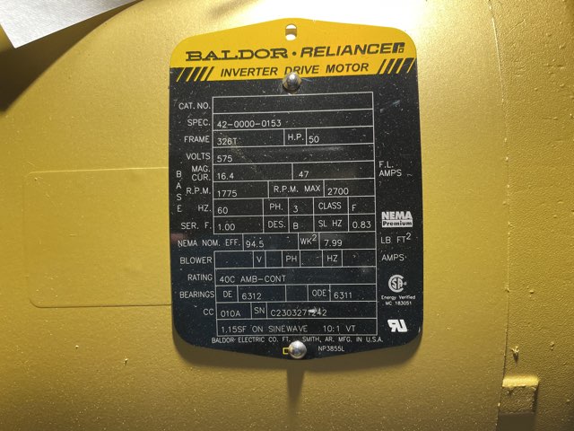 Baldor-Reliance 50 HP 1800 RPM 326T Squirrel Cage Motors 89836
