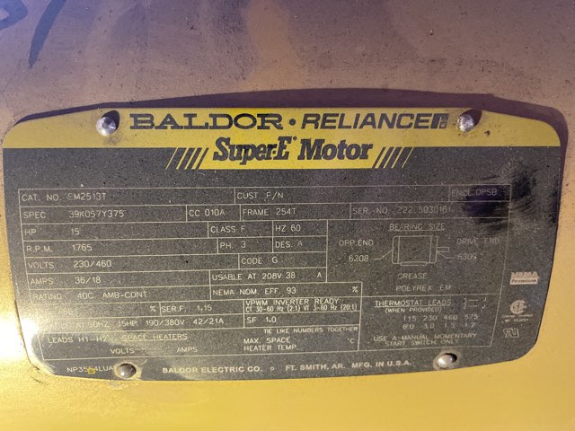 Baldor-Reliance 15 HP 1800 RPM 254T Squirrel Cage Motors 89839