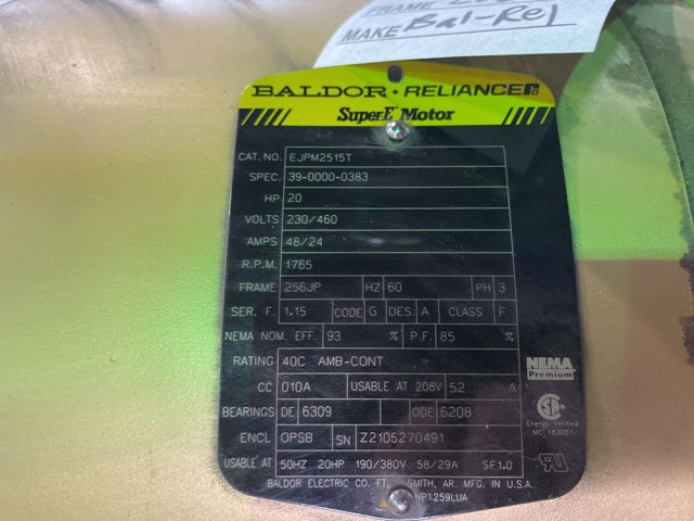 Baldor-Reliance 20 HP 1800 RPM 256JP Squirrel Cage Motors 89888