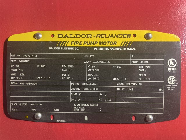 Baldor-Reliance 200 HP 3600 RPM 444TS Squirrel Cage Motors 89941