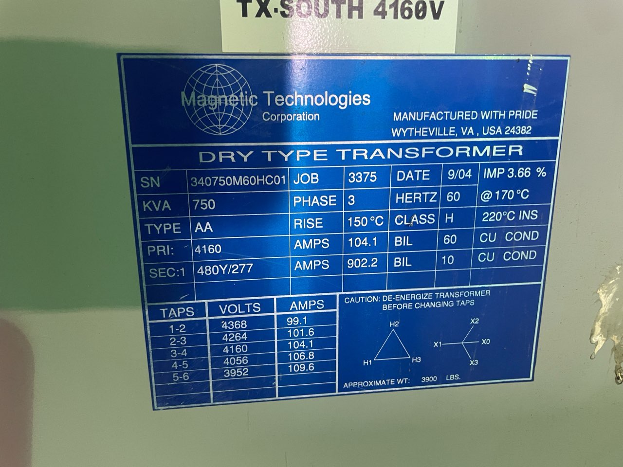Magnetic Technologies 750 KVA Transformers 89970