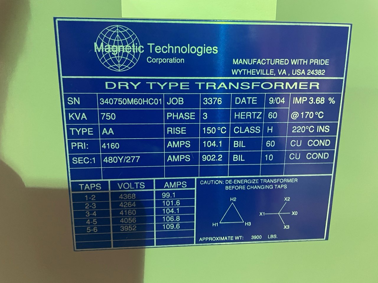 Magnetic Technologies 750 KVA Transformers 89971