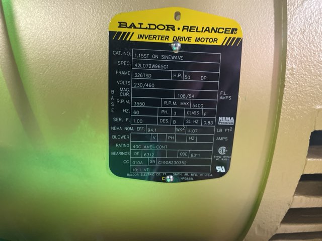 Baldor-Reliance 50 HP 3600 RPM 326TSD Squirrel Cage Motors 89986