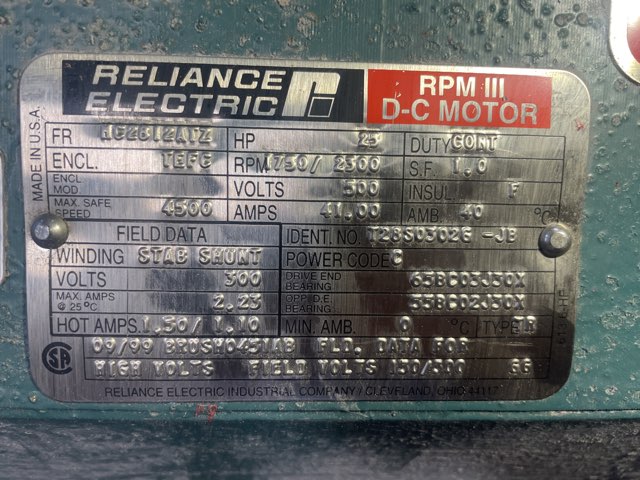 Reliance 25 HP 1750/2300 RPM MC2812ATZ DC Motors 90099