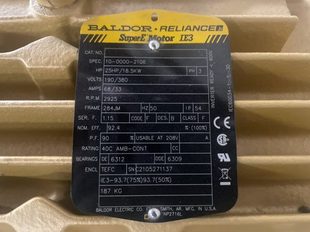 Baldor-Reliance 25 HP 3600 RPM 284JM Squirrel Cage Motors 90159