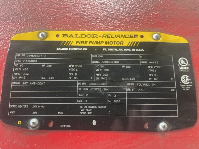 Baldor-Reliance 200 HP 3600 RPM 444TS Squirrel Cage Motors 90165
