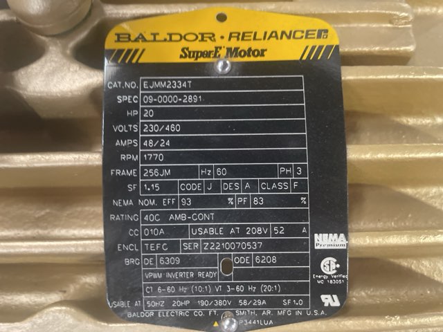 Baldor-Reliance 20 HP 1800 RPM 256JM Squirrel Cage Motors 90176
