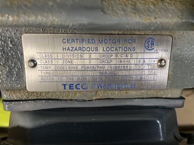 Teco Westinghouse 15 HP 1800 RPM 254T Squirrel Cage Motors 90241