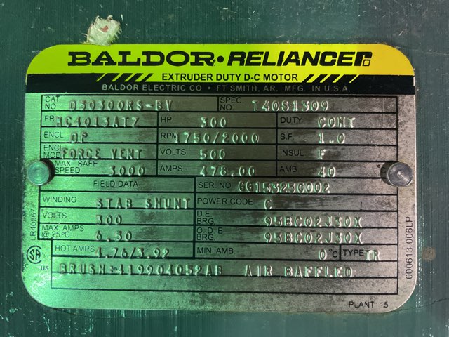 Baldor-Reliance 300 HP 1750/2000 RPM MC4013ATZ DC Motors 90247