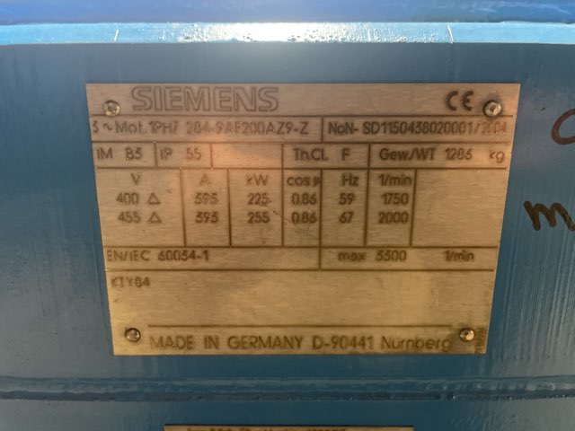 Siemens 350 HP 1800 RPM 280 Squirrel Cage Motors 90342