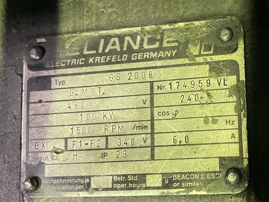 Reliance 125 HP 1500 RPM GS2008 DC Motors 91549