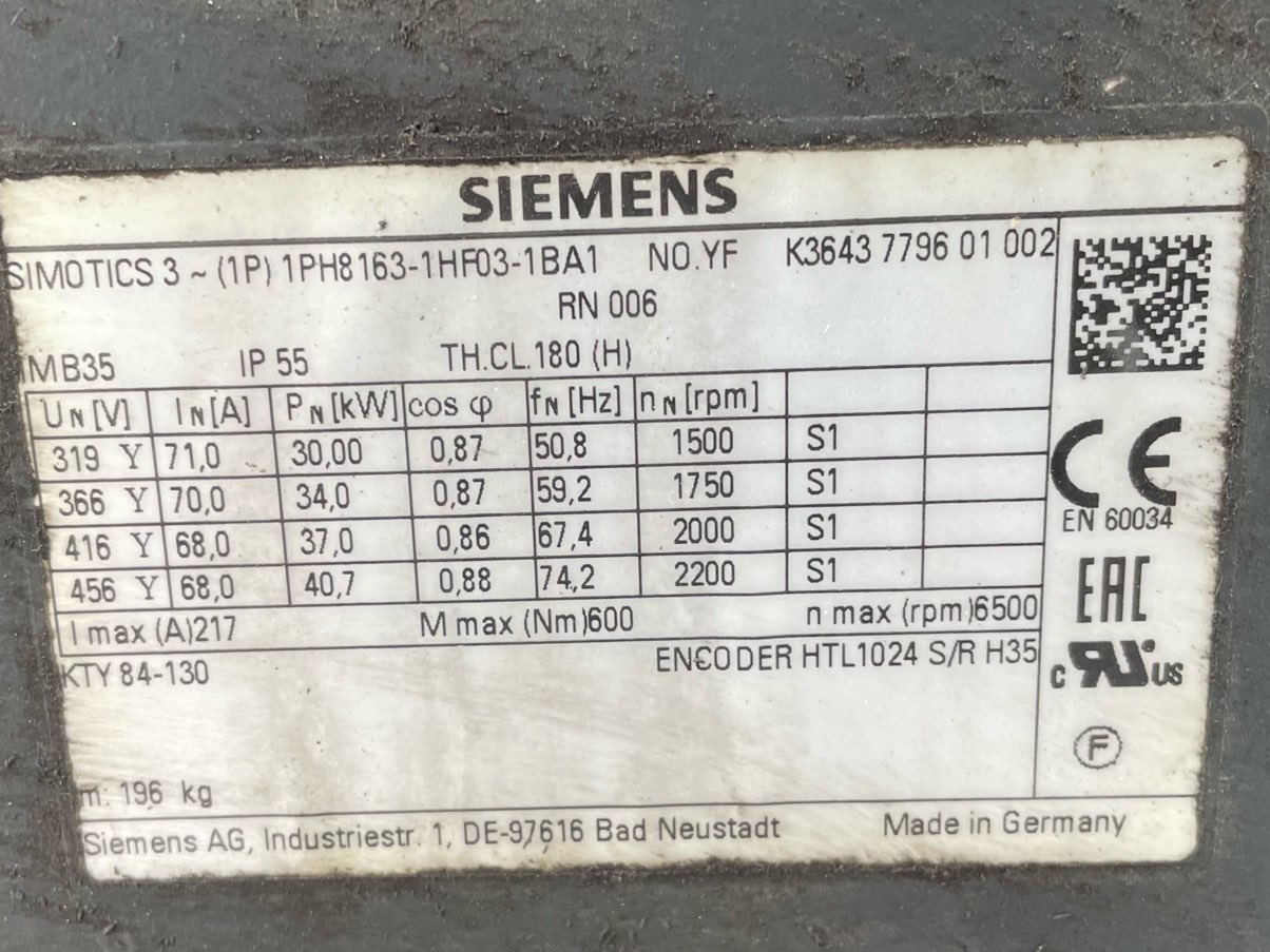 Siemens 40 HP 1800 RPM 160 Squirrel Cage Motors 91641