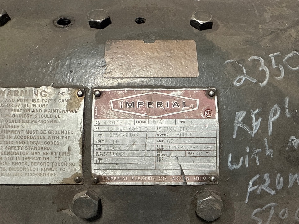 Imperial 40 HP 1750/2100 RPM 328AT DC Motors 91745