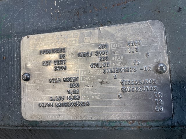 Reliance 300 HP 1750/2000 RPM LC3613ATZ DC Motors 91784
