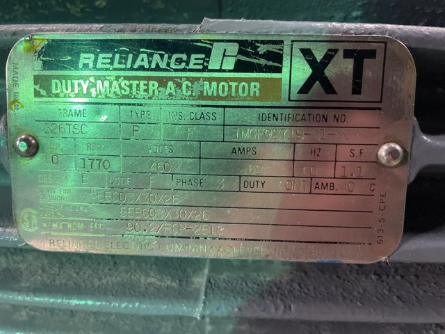 Reliance 50 HP 1800 RPM 326TSC Squirrel Cage Motors 91796