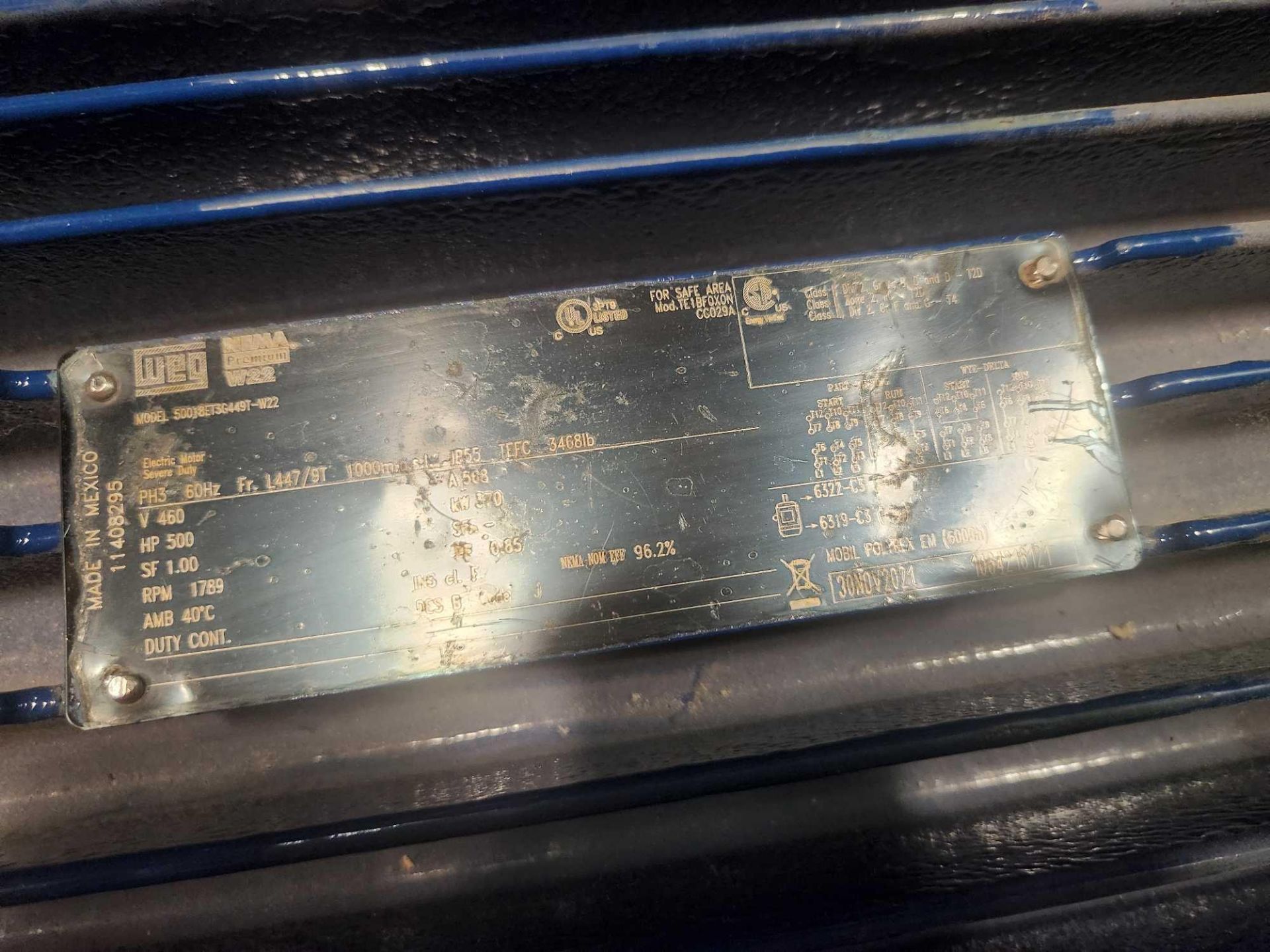 WEG 500 HP 1800 RPM 447/9T Squirrel Cage Motors 91912