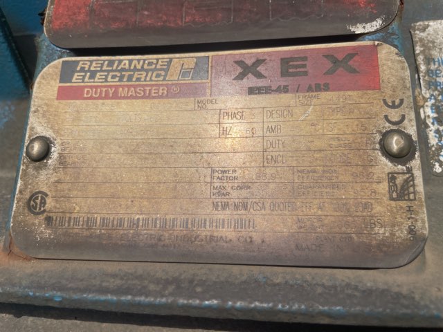 Reliance 250 HP 1800 RPM 449T Squirrel Cage Motors 91989