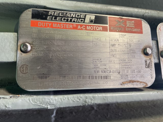 Reliance 350 HP 1800 RPM 449T Squirrel Cage Motors 92007